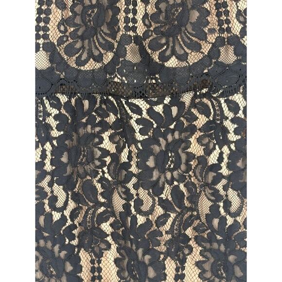 Lulus “Sweetness” Black and Nude Eyelash Lace Midi Dress – Small - Picture 5 of 7